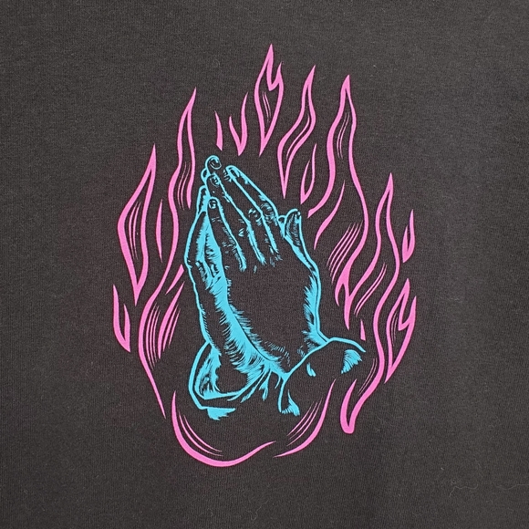 Champion Dangerous Prayers Long Sleeve T-Shirt Mens Medium Black - Picture 2 of 7